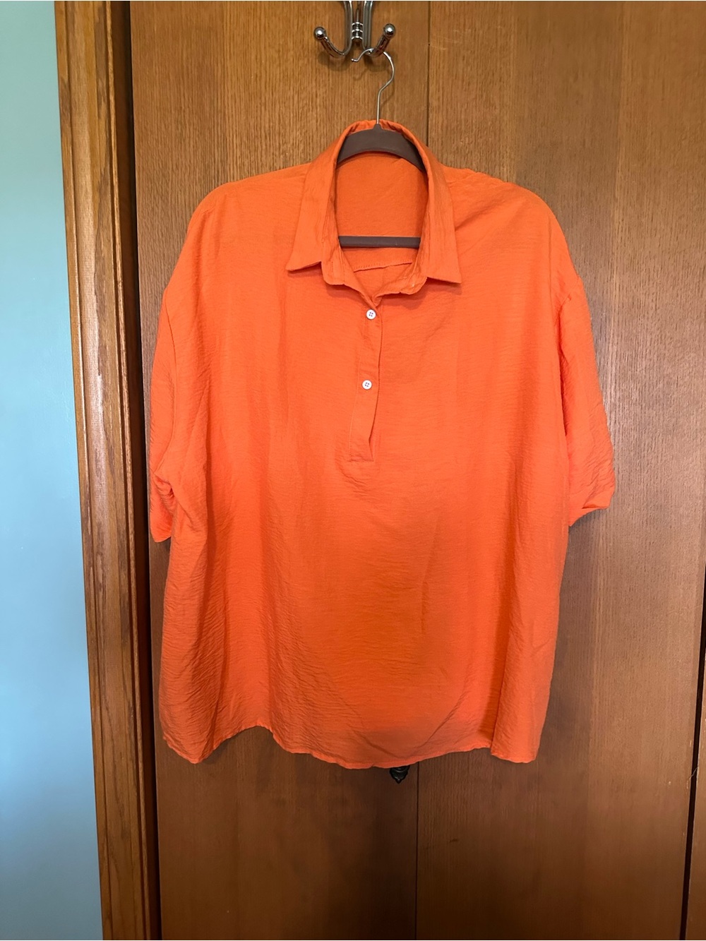 Women’s Orange Short-Sleeve Polo Shirt
